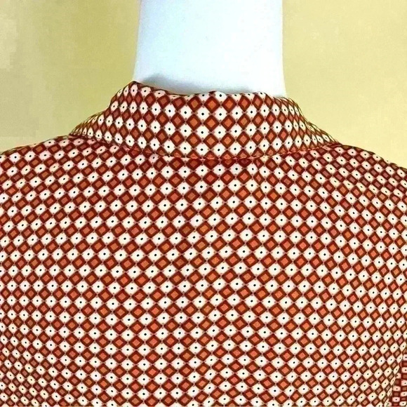 NWT Maison D’Amelie Orange Checkered Box 60’s Style Button Crop Top Size XS - Picture 8 of 10